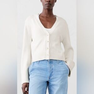 BR Bell-Sleeve Cardigan Sweater